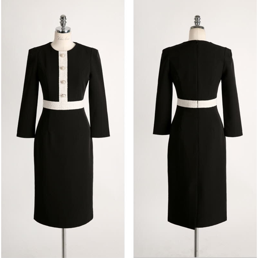 Elegant Black and White Women's Dress